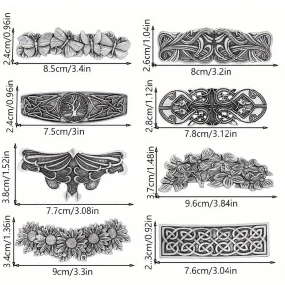 🎉Host Pick🎉 NWT Celtic Flowers and Knots Antiqued Silver Tone Barrettes! - Picture 4 of 4